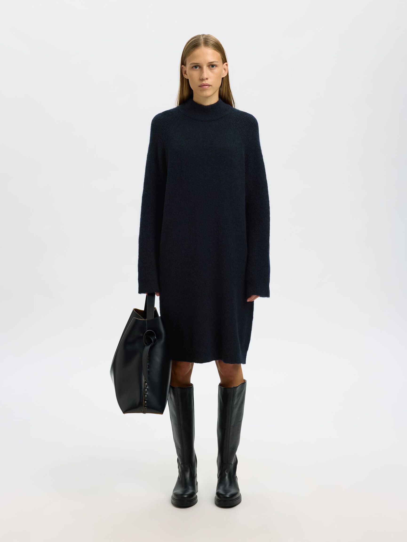 WOLLGEMISCH MINIKLEID, Dark Sapphire, highres