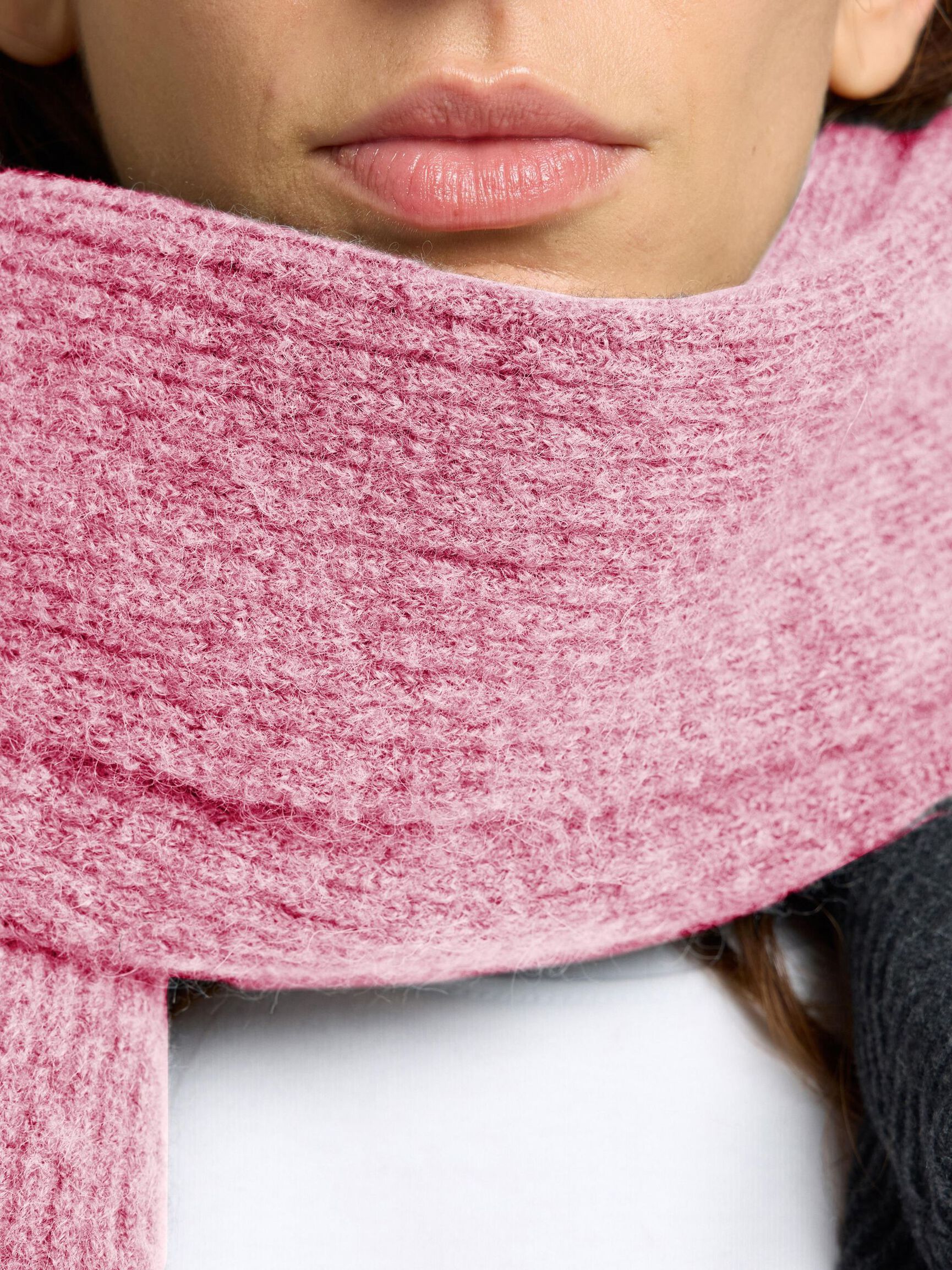 RIBBED WOOL BLEND SCARF, Moonlite Mauve, highres