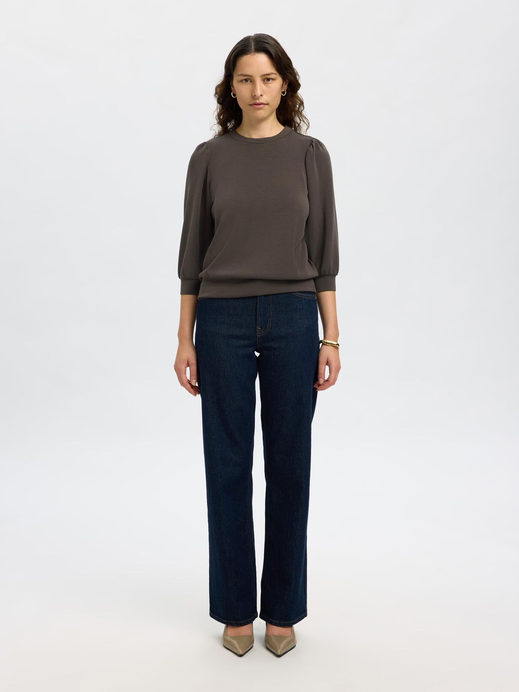 PUFF SLEEVE SWEATSHIRT, Delicioso, highres