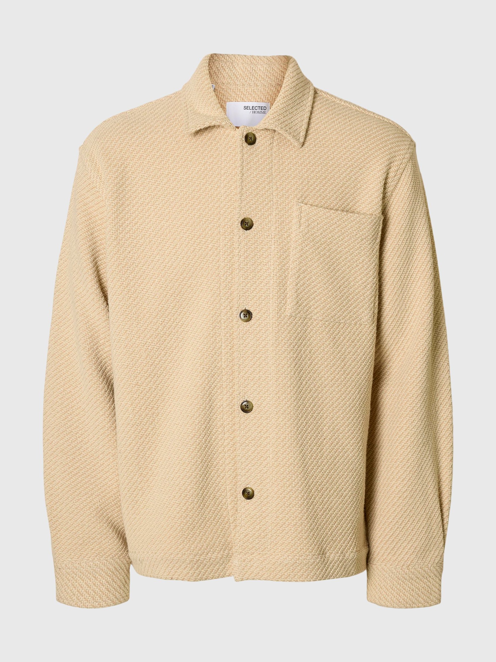 BAUMWOLL OVERSHIRT, Egret, highres