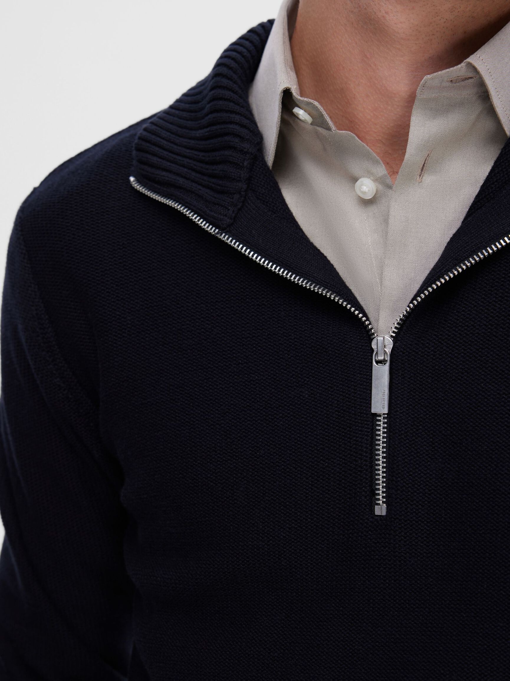 HALF-ZIP PULLOVER, Black, highres