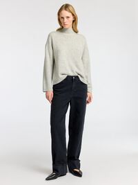 CUELLO ALTO JERSEY DE PUNTO, Light Grey Melange, highres