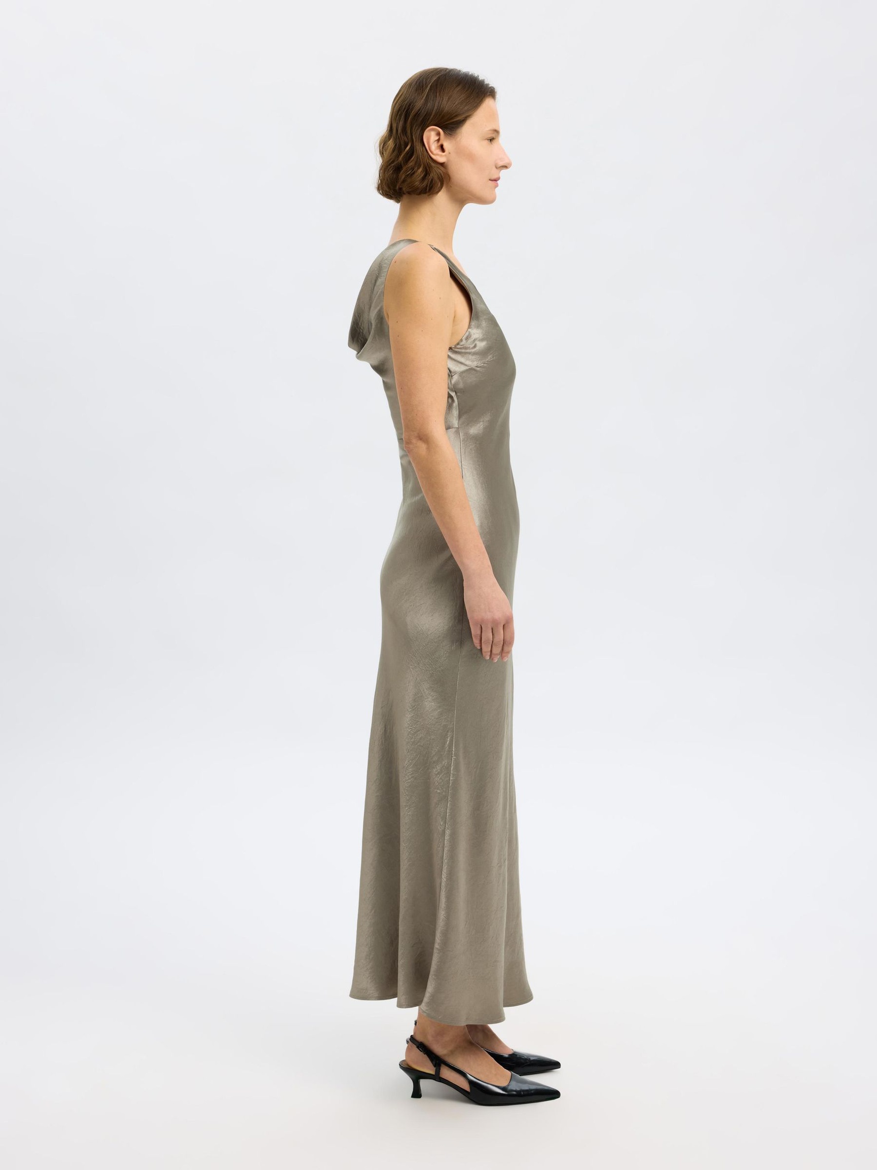 SANS MANCHES ROBE MI-LONGUE, Vetiver, highres