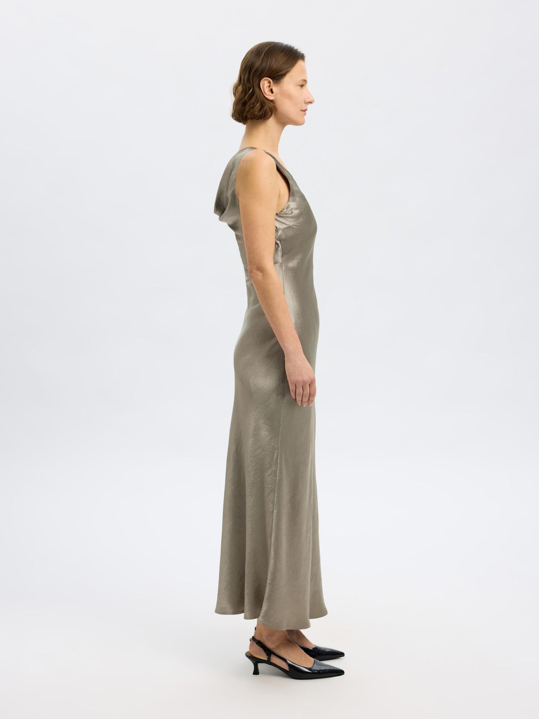 SLEEVELESS MIDI DRESS, Vetiver, highres
