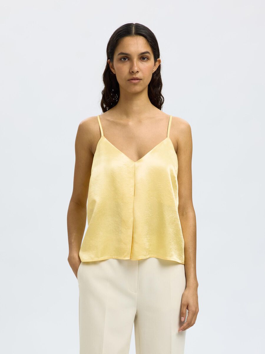 Selected V-NECK SPAGHETTI STRAP TOP, Sundress, highres - 16097102_Sundress_003.jpg