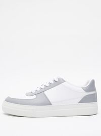 LEDER SNEAKERS, Grey, highres