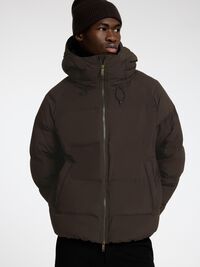 PADDED PUFFER JACKET, Chocolate Torte, highres