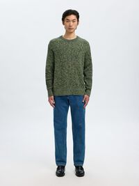 100% COTTON KNITTED PULLOVER, Sky Captain, highres