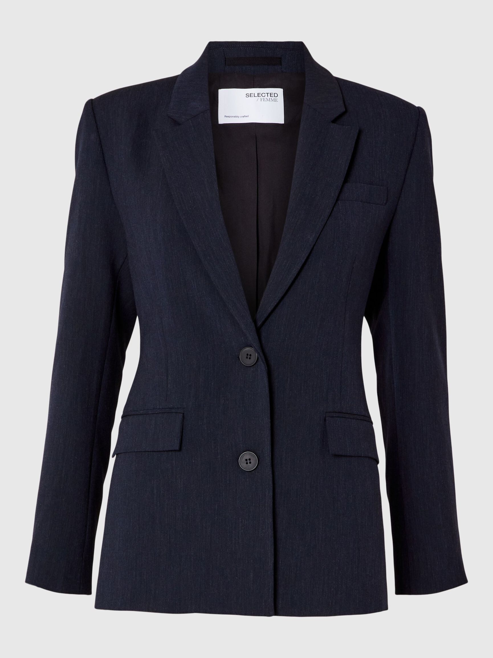 VISCOSE BLEND CLASSIC BLAZER, Dark Sapphire, highres