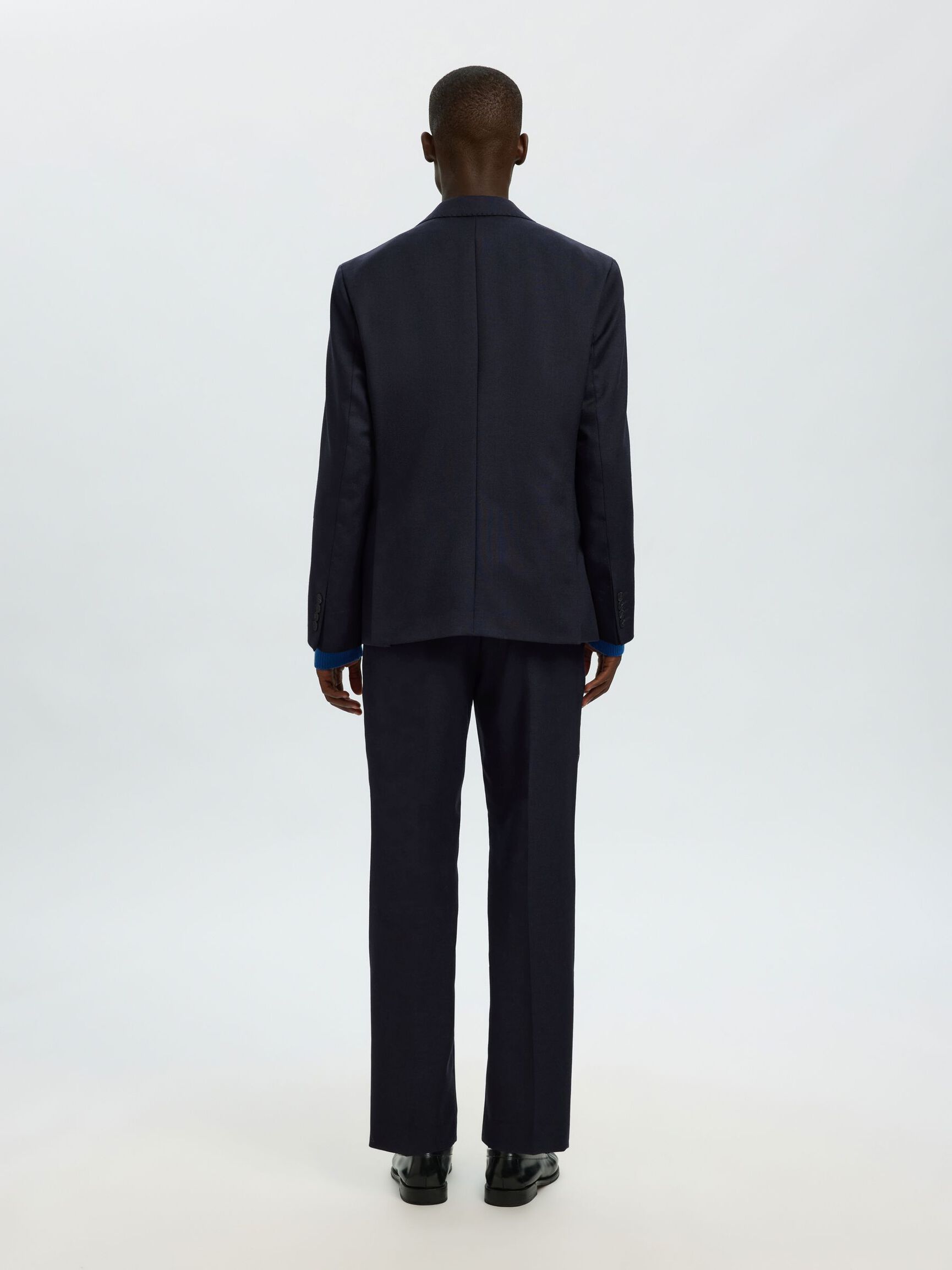 100% WOOL SINGLE-BREASTED BLAZER, Dark Sapphire, highres