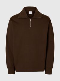 BOMULL SWEATSHIRT MED GLIDELÅS, Demitasse, highres