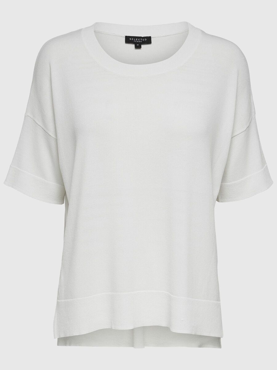 Selected KNITTED T-SHIRT, Snow White, highres - 16065731_SnowWhite_001.jpg