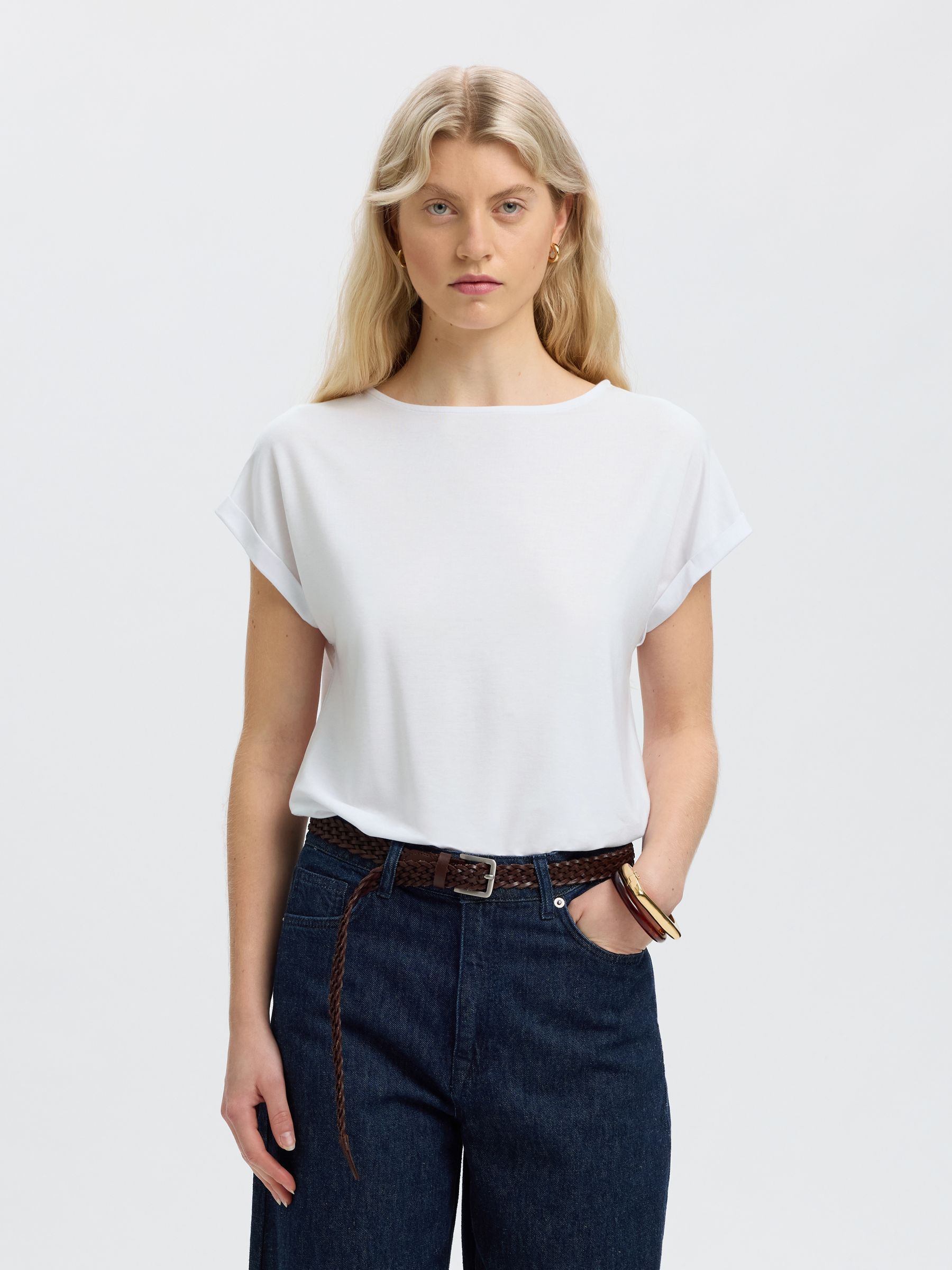 BOATNECK T-SHIRT, Bright White, highres