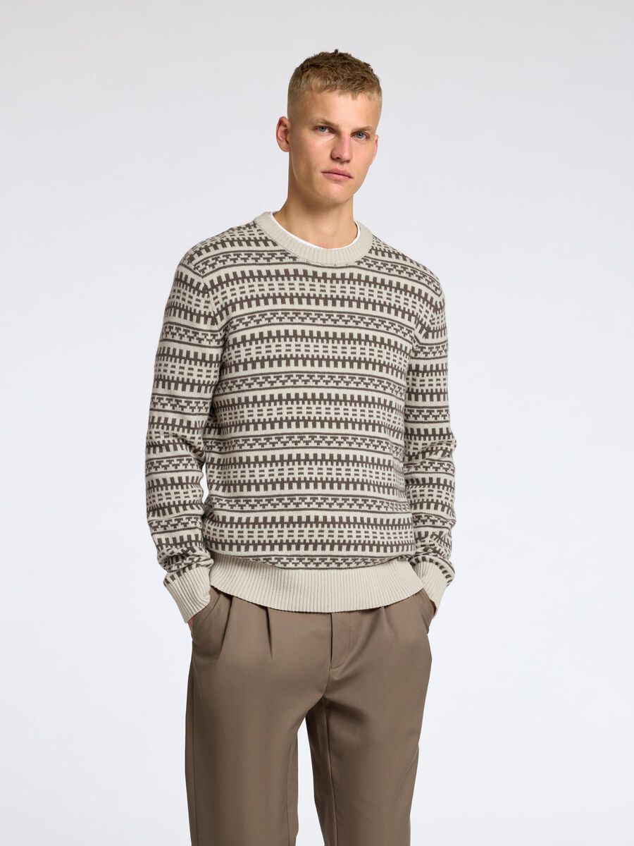 Selected WOOL BLEND JUMPER, Oatmeal, highres - 16095641_Oatmeal_1150552_003.jpg