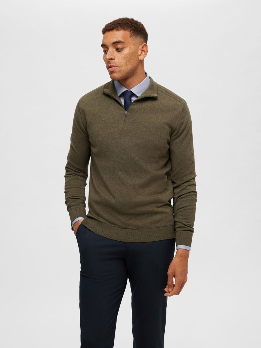 Selected HALF-ZIP STRICKPULLOVER, Ivy Green, highres - 16074687_IvyGreen_779218_003.jpg