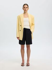 VISCOSE BLEND SHORTS, Black, highres