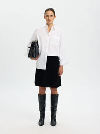 ULLBLANDING STRIKKESKJØRT, Black, highres