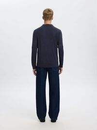 100 % LAINE MÉRINOS POLO EN MAILLE, Navy Blazer, highres
