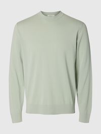 BAUMWOLL PULLOVER, Aqua Gray, highres