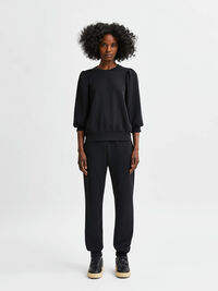 PUFF SLEEVE SWEATSHIRT, Black, highres