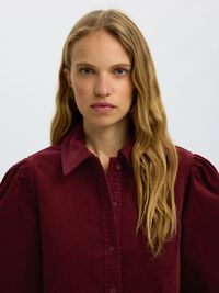 COTTON CORDUROY MINI DRESS, Tawny Port, highres