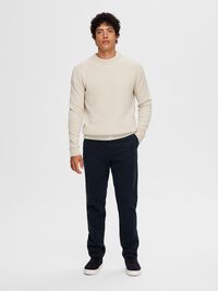 RONDE HALS SWEATER, Oatmeal, highres