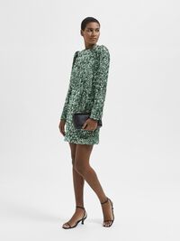 PAILLETTEN MINIKLEID, Loden Frost, highres