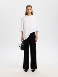 GLITTER HIGH WAISTED TROUSERS, Black, highres