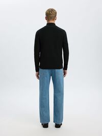 HALF-ZIP PULLOVER, Black, highres
