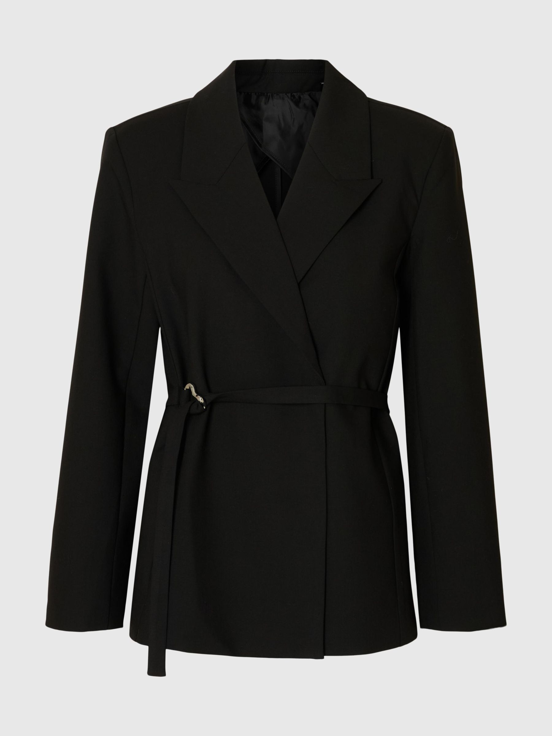 BELTED OVERSIZED BLAZER, Black, highres