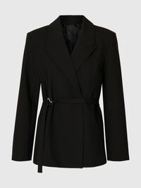 BELTED OVERSIZED BLAZER, Black, highres