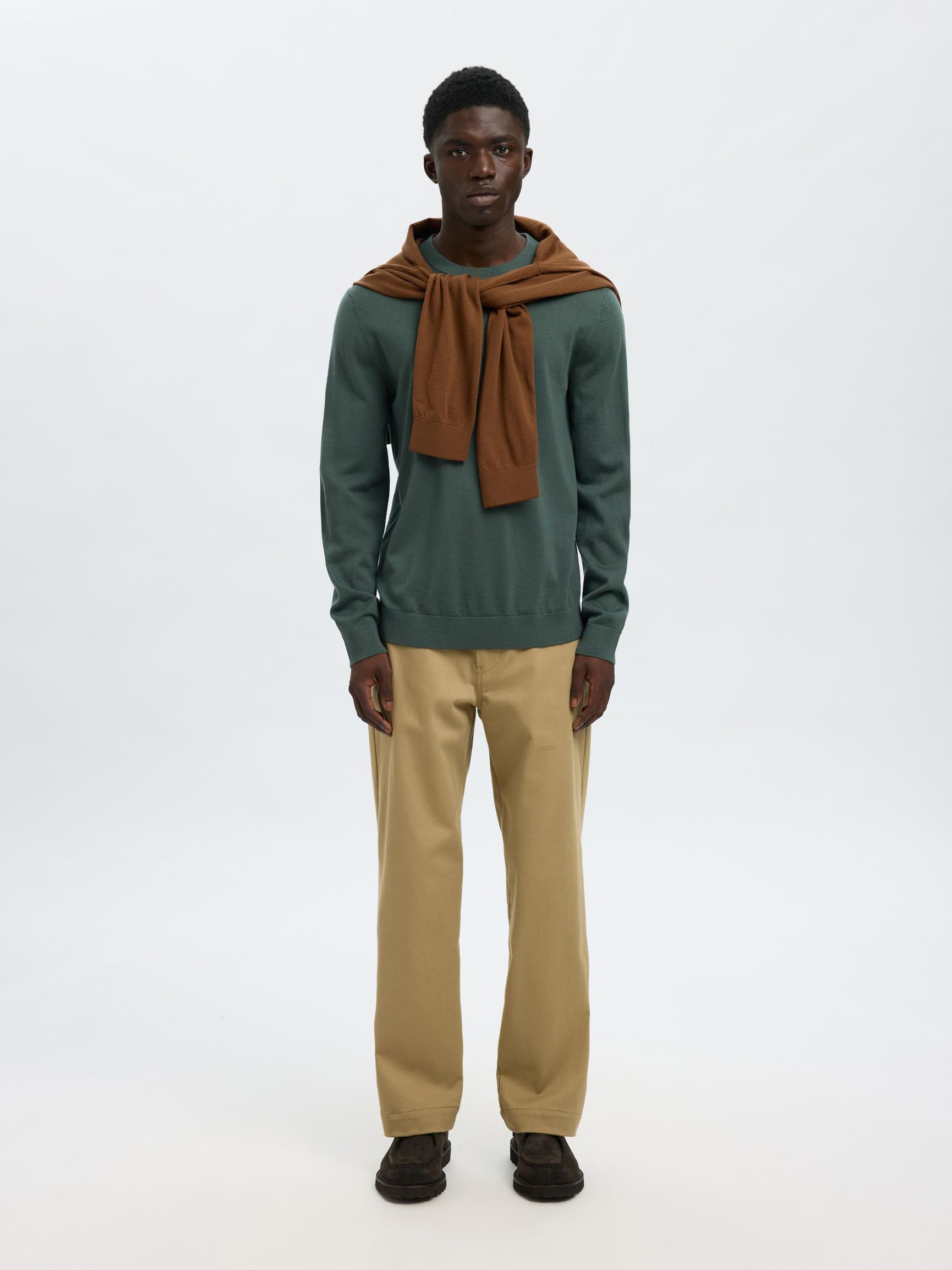 100% MERINO WOOL PULLOVER, Deep Forest, highres