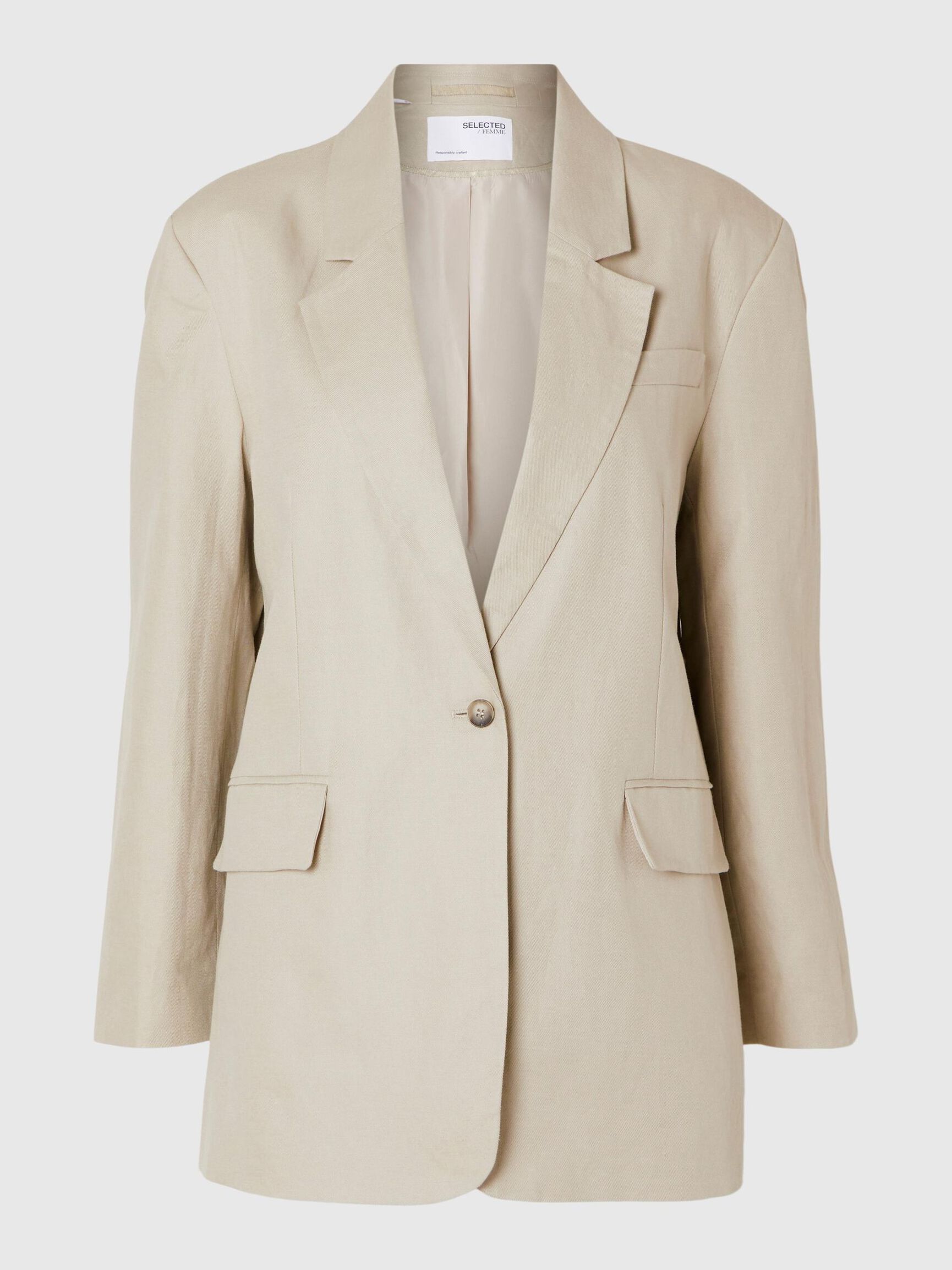 SLIM-FIT LINNENMIX BLAZER, Humus, highres