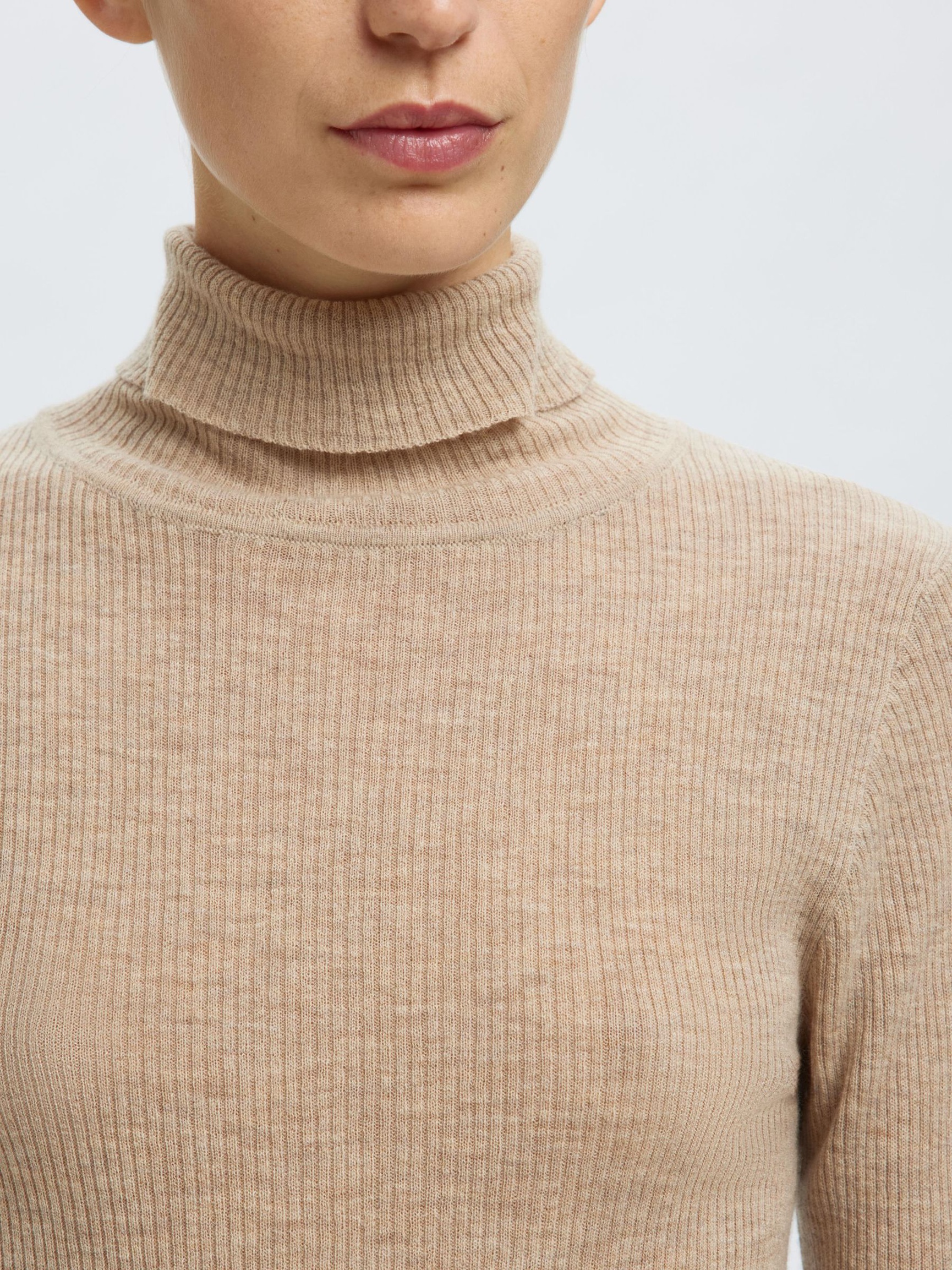 WOOL BLEND TURTLENECK, Island Fossil, highres
