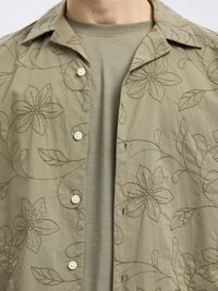 100% BAUMWOLL KURZARMHEMD, Vetiver, highres