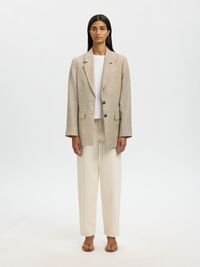 RELAXED FIT LEINENBLAZER, Weathered Teak, highres