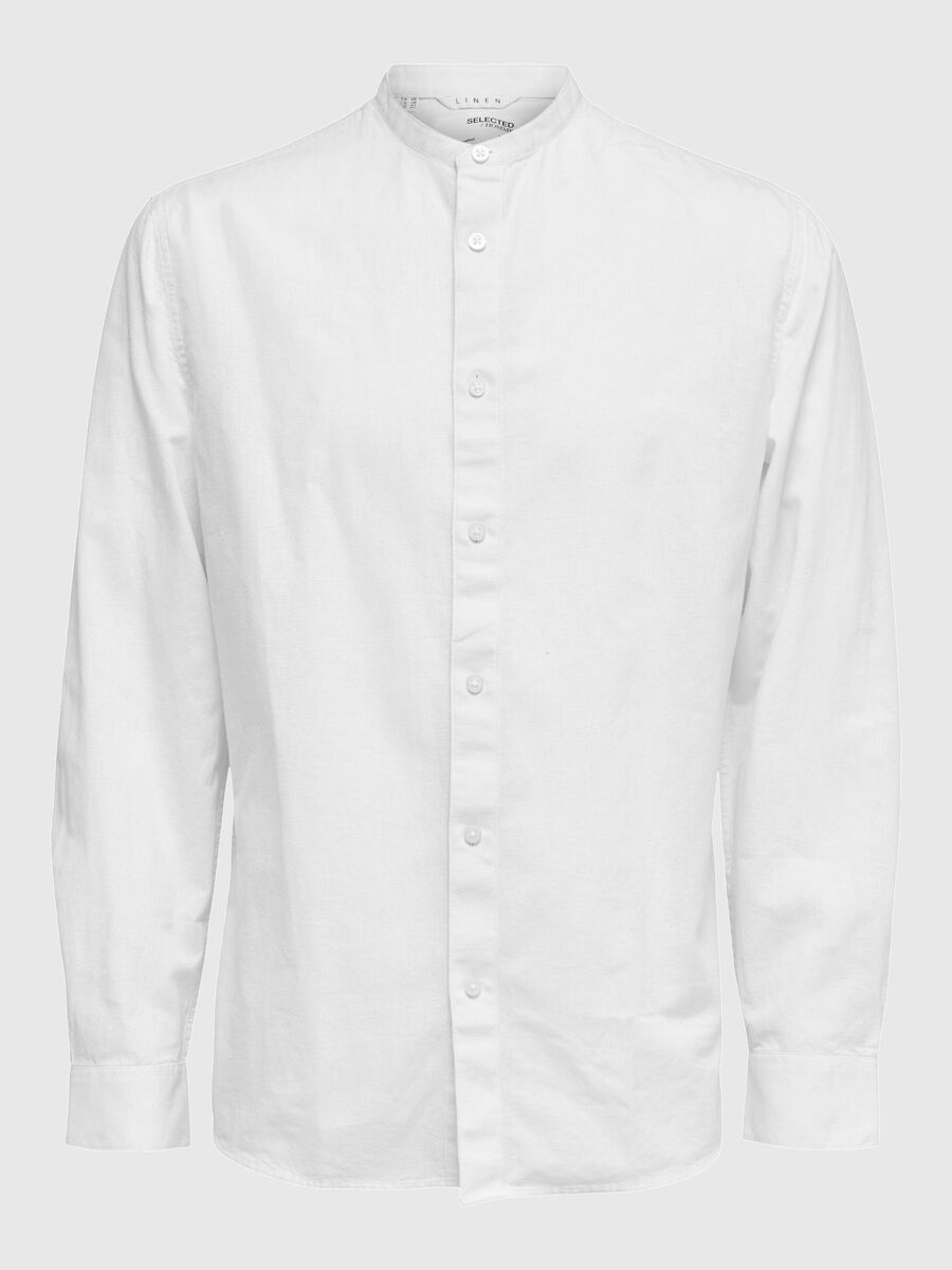 Selected LANGARM LEINENMIX HEMD, White, highres - 16079054_White_001.jpg