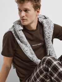 SHORT-SLEEVED LOUNGEWEAR SET, Coffee Bean, highres