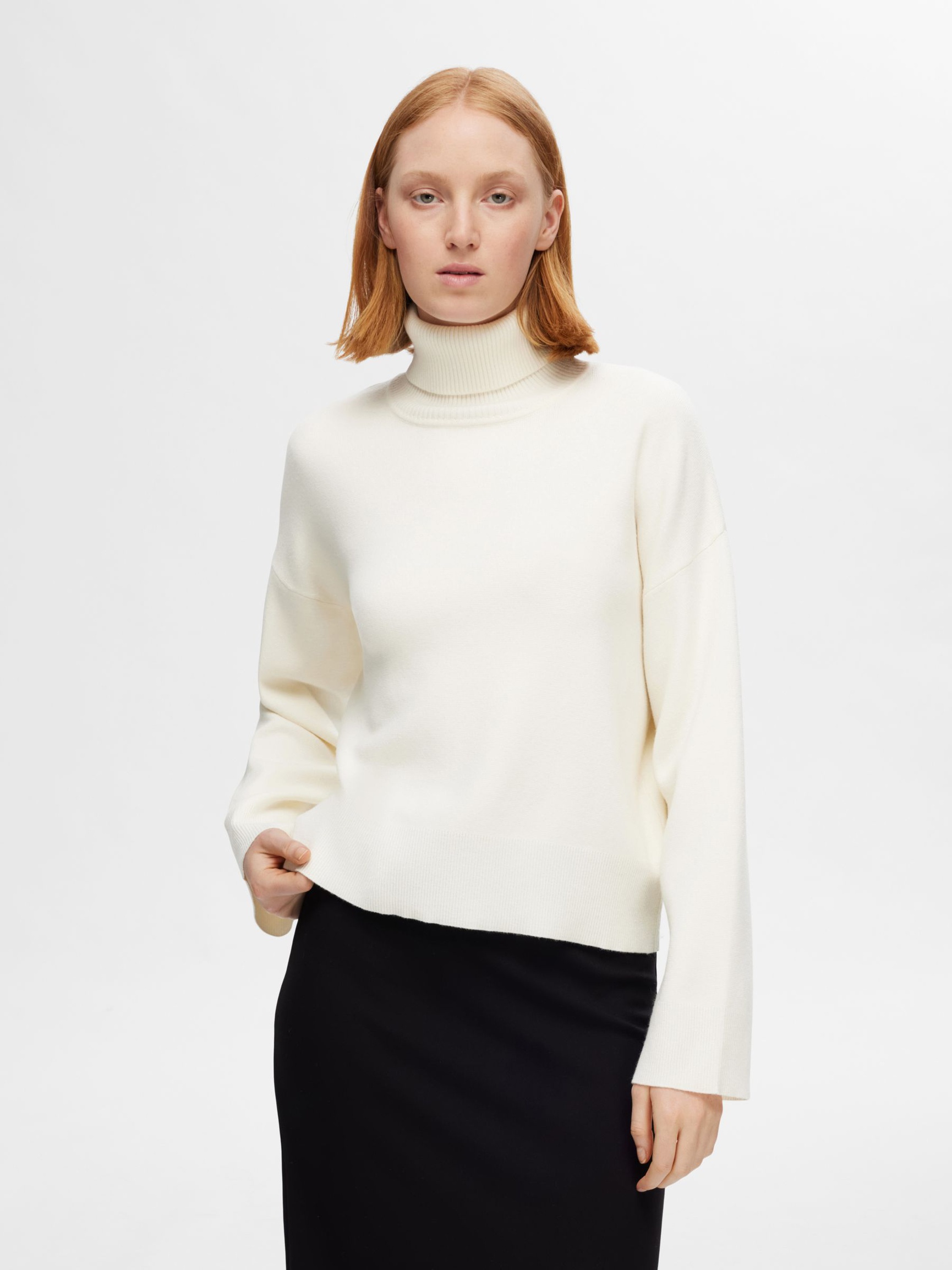 VISCOSE BLEND KNITTED JUMPER, Birch, highres