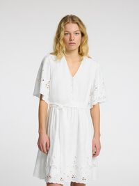 BRODERT MINIKJOLE, Bright White, highres