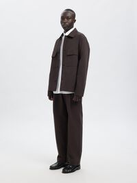 BOXY FIT OVERSHIRT, Chocolate Torte, highres