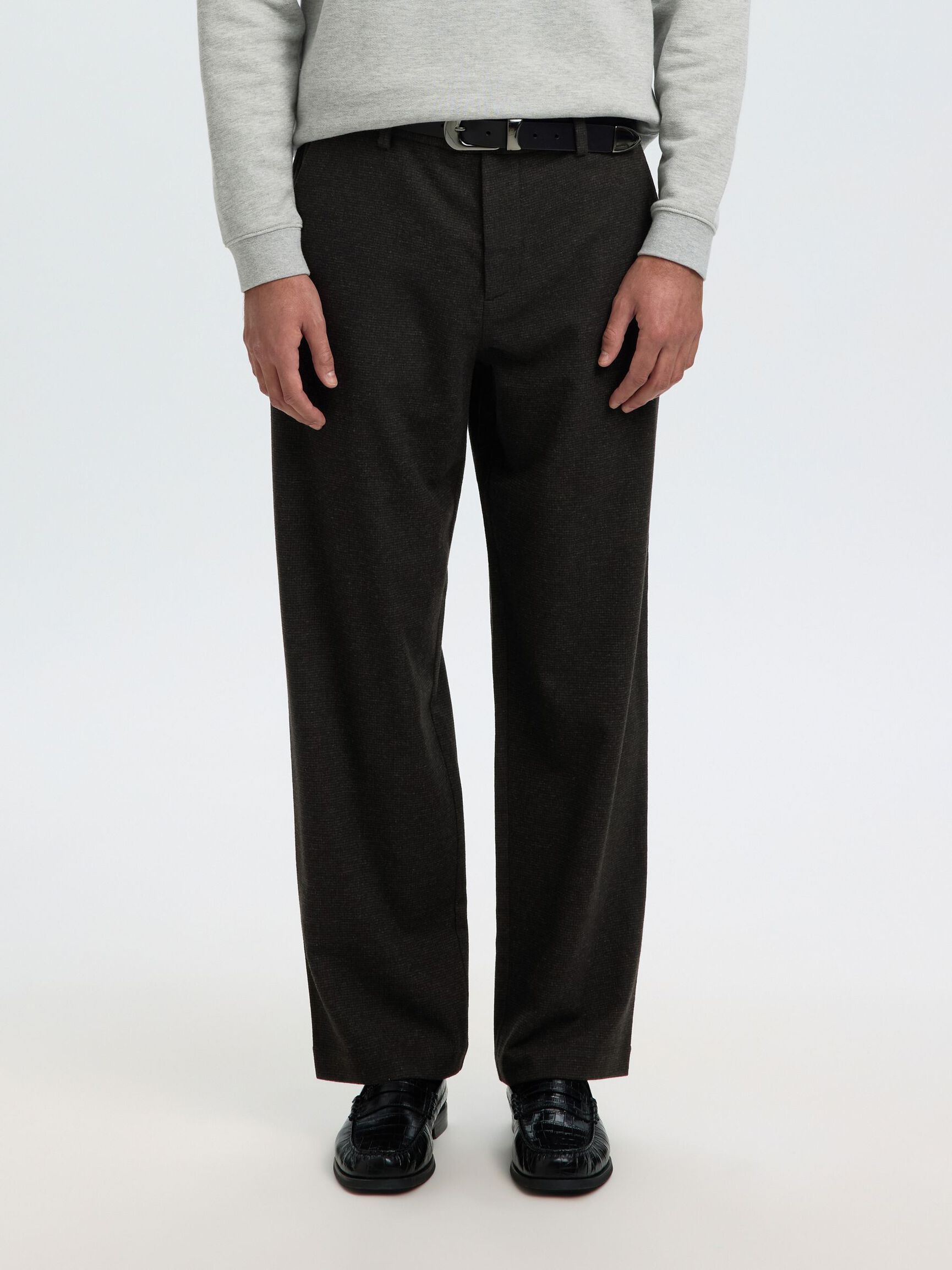 WOOL BLEND LOOSE-FIT TROUSERS, Delicioso, highres