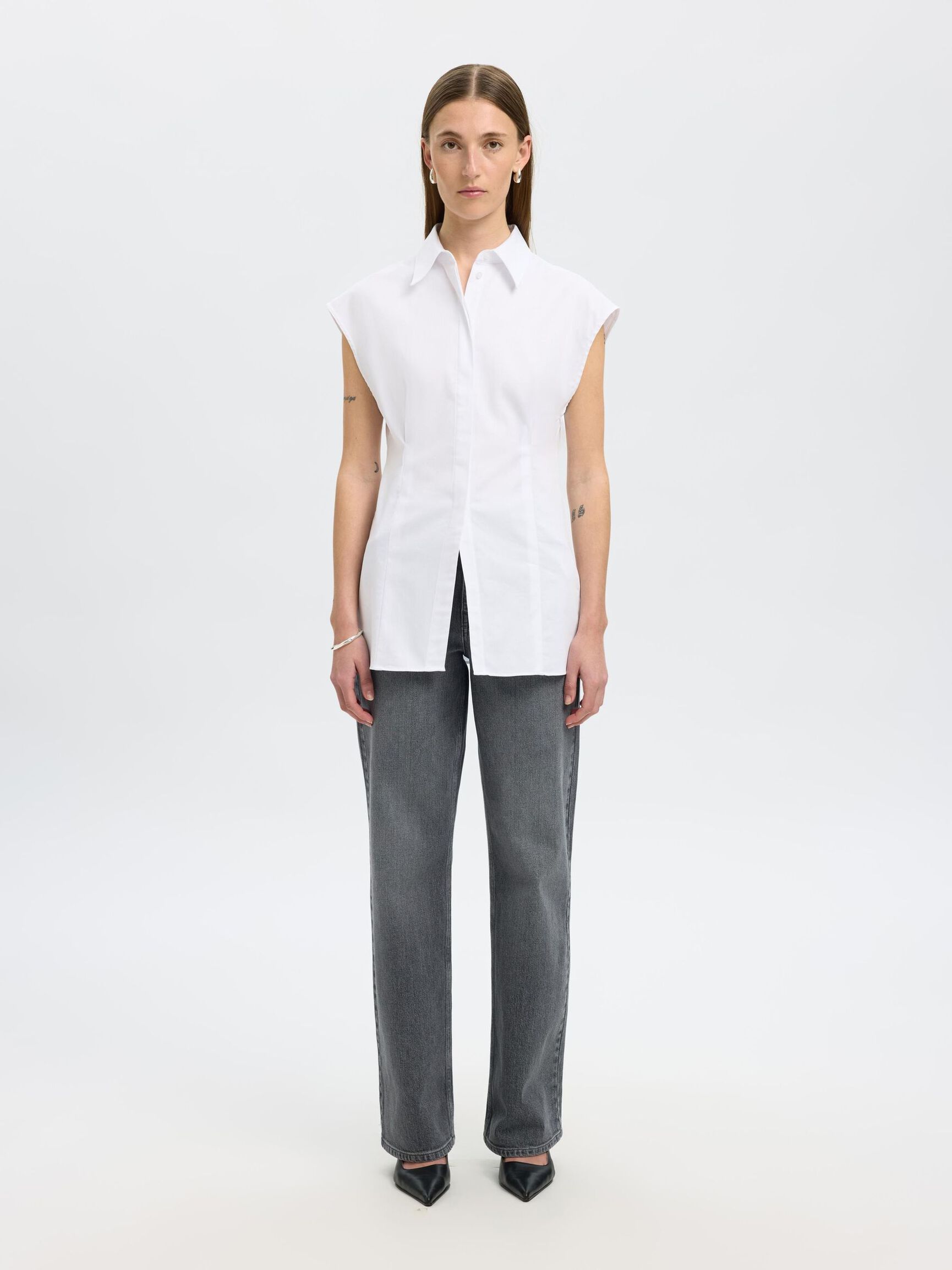 SLIM FIT KURZARMHEMD, Bright White, highres