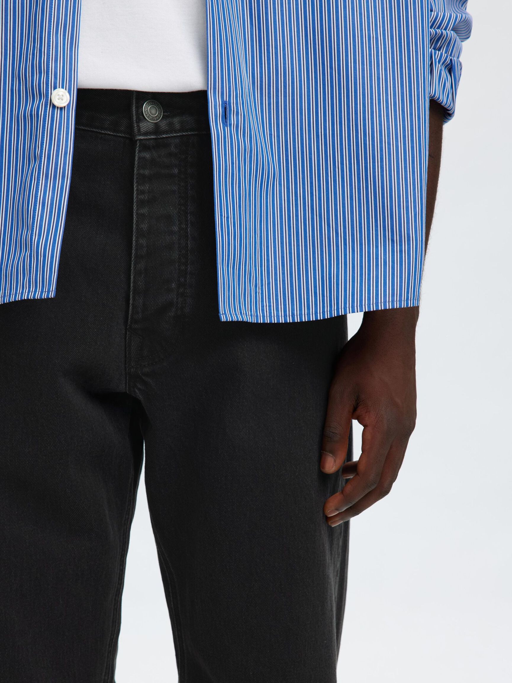 190 JEANS AJUSTADOS, Black Denim, highres