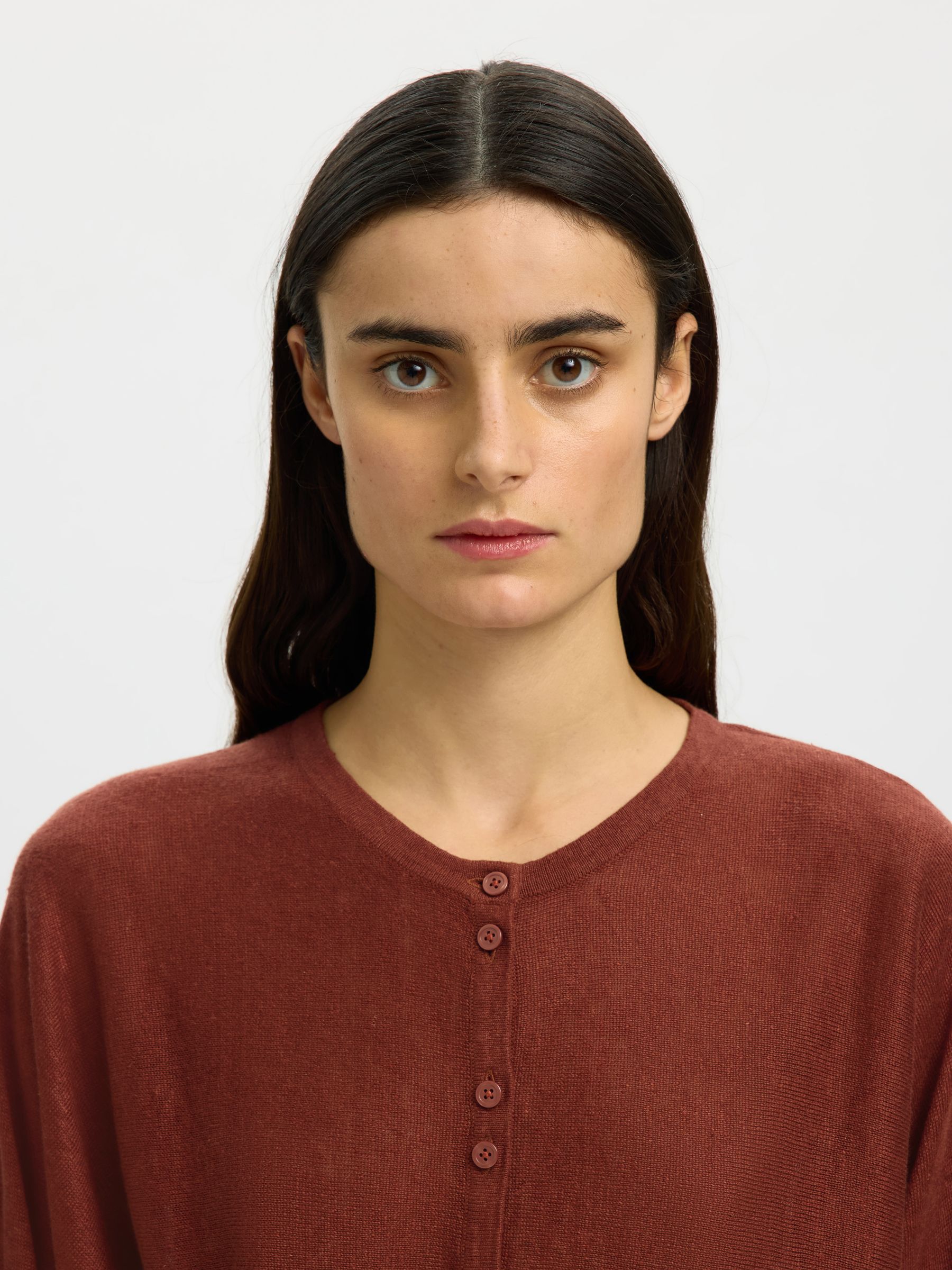 CARDIGAN A MAGLIA, Cherry Mahogany, highres