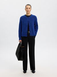 LONG-SLEEVED CARDIGAN, Dazzling Blue, highres