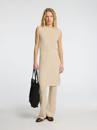 PRENDA DE PUNTO VESTIDO MIDI, Birch, highres