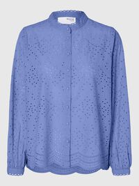 BRODERIE ANGLAISE SKJORTE, Cornflower Blue, highres