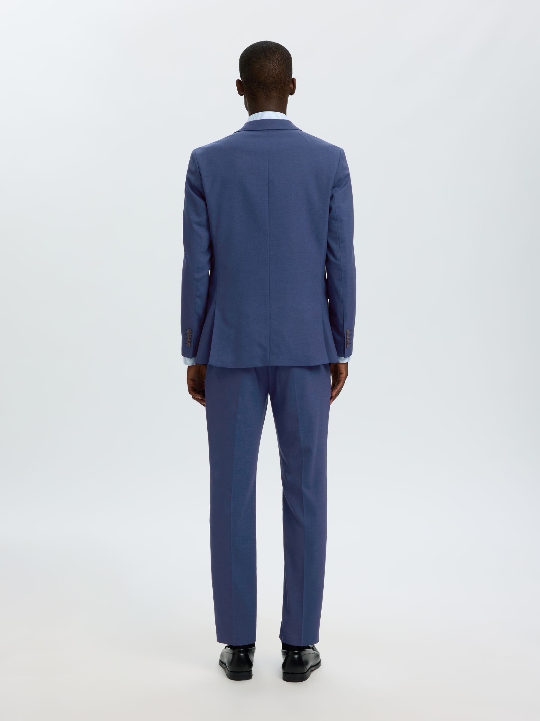 WOVEN WOOL BLEND BLAZER, Blue Depths, highres