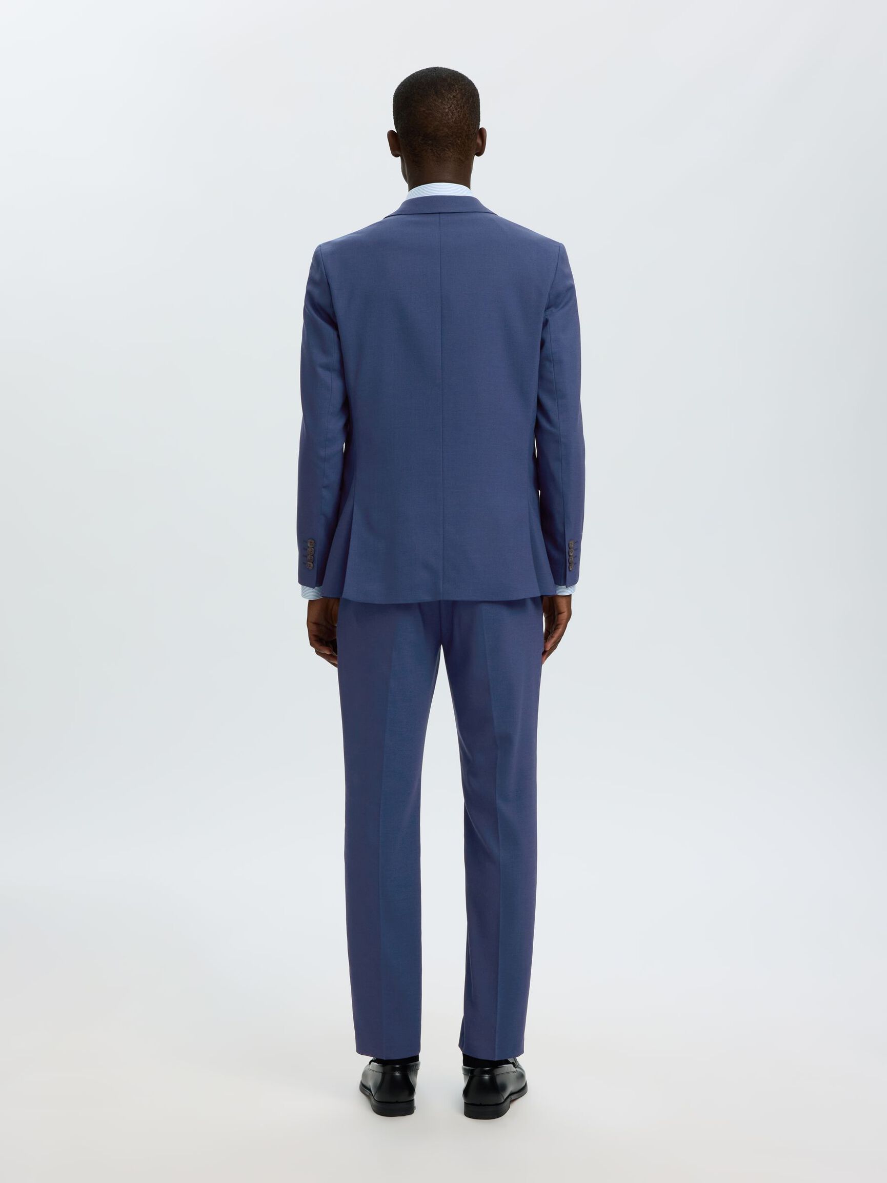 WOVEN WOOL BLEND BLAZER, Blue Depths, highres